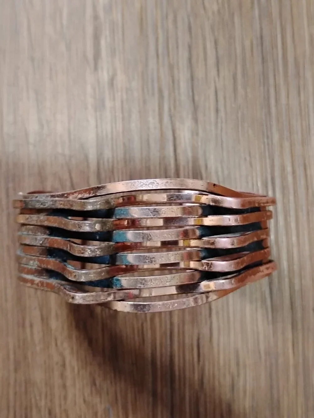 Vintage MCM Renoir Interplay Wave Copper Cuff Bracelet